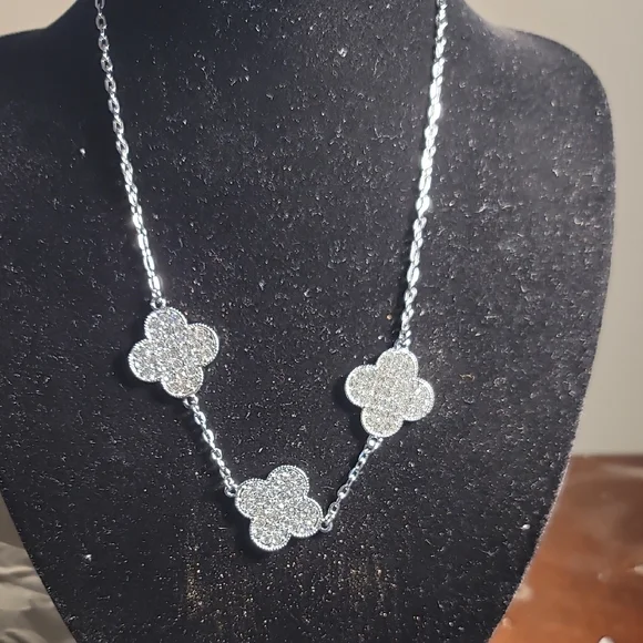 Jenni Silver Clover Charm Necklace - Picture 1 of 2